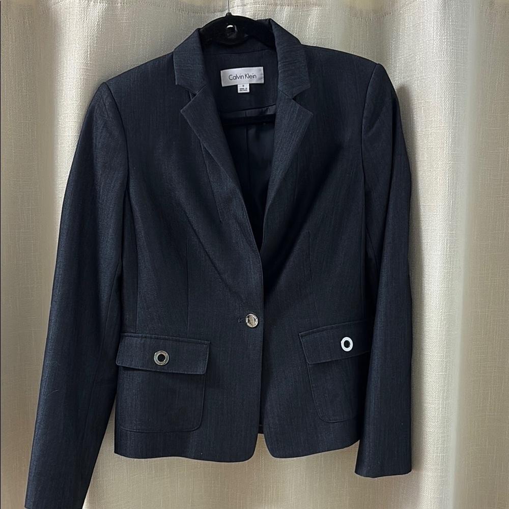 Calvin Klein Black Blazer Tailored Suit Jacket